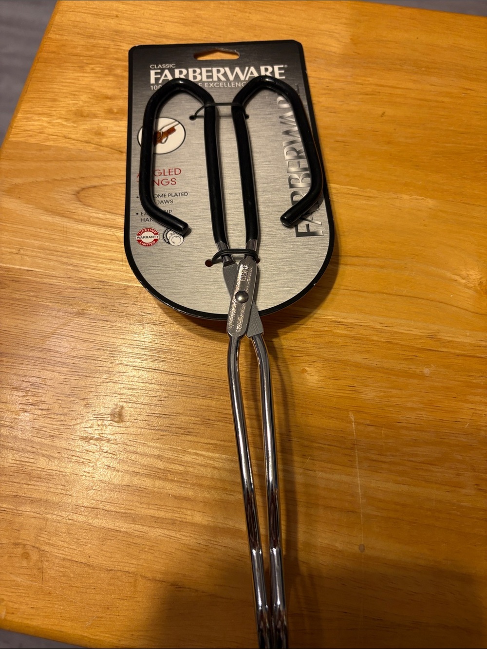 Farberware Black and Silver Stainless Steel Serving Tongs